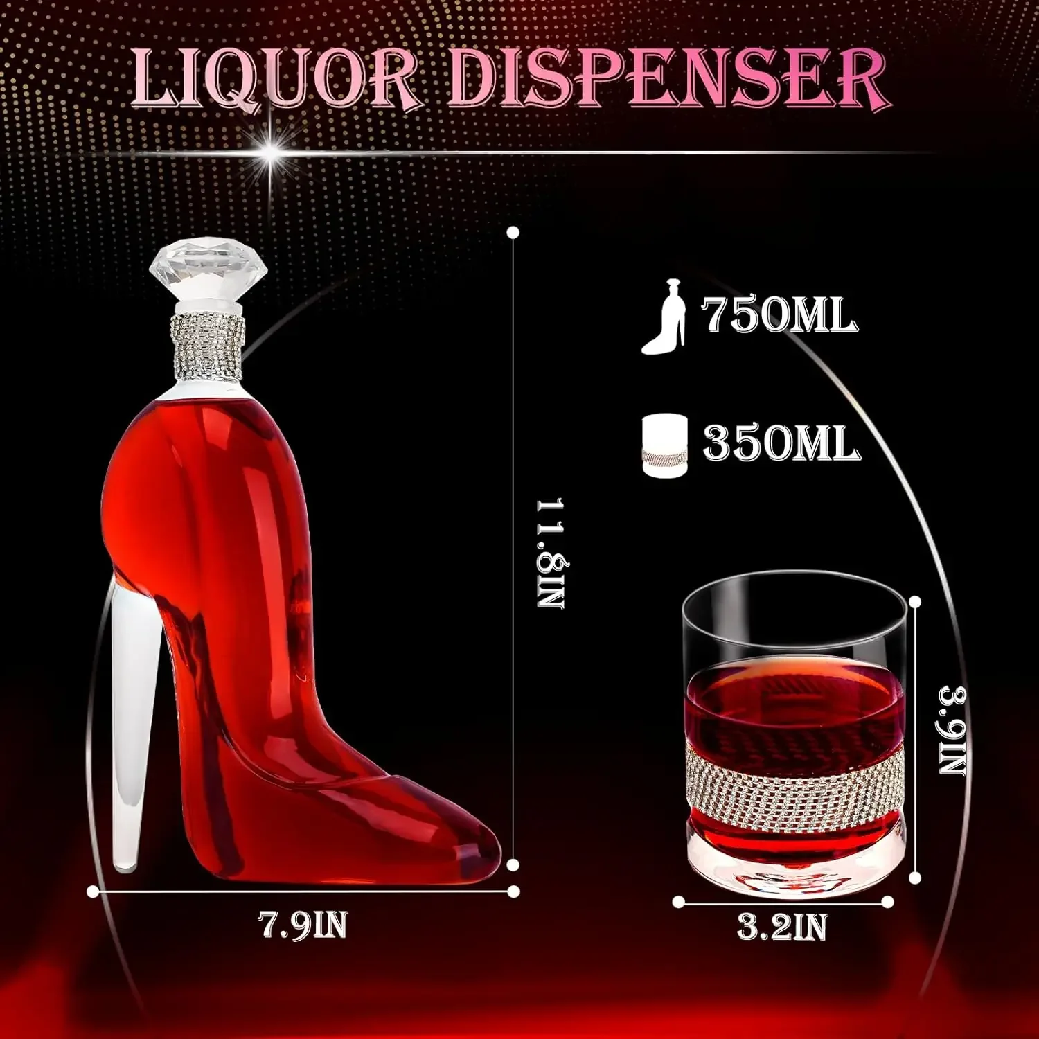 High-Heeled Shoes Shape Whiske - Glass Decanter Whiskey reseña y precio