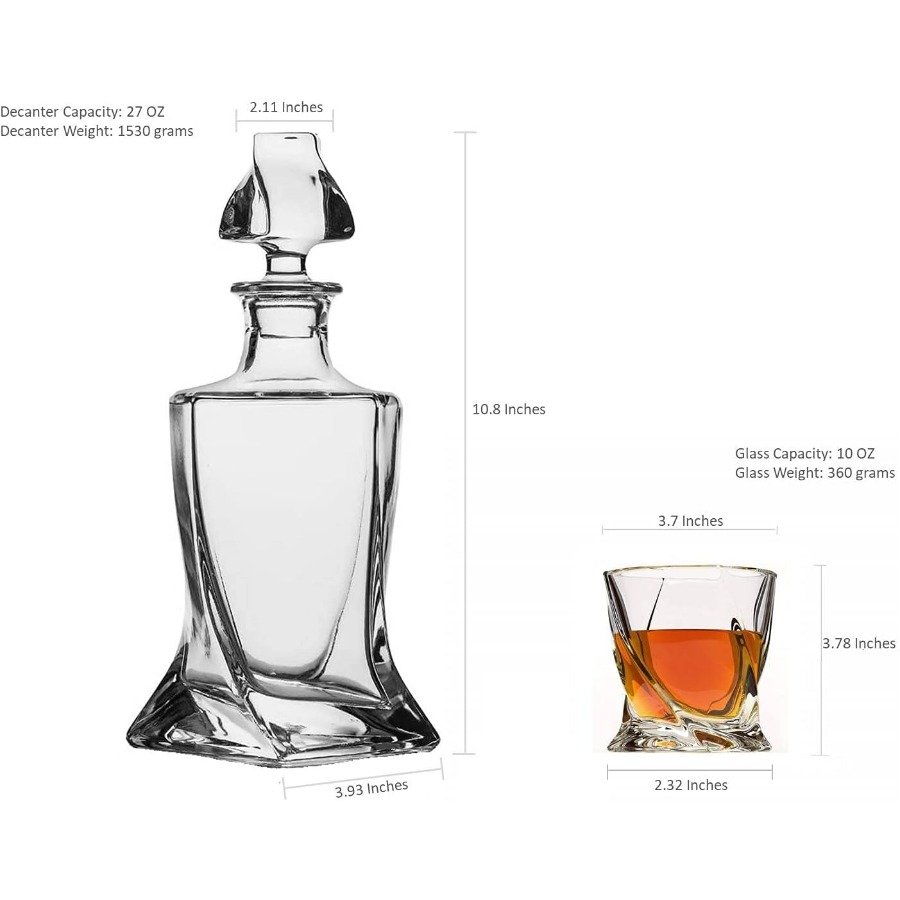 LeadFree Crystal Glass Whiskey - Glass Decanter Whiskey reseña y precio