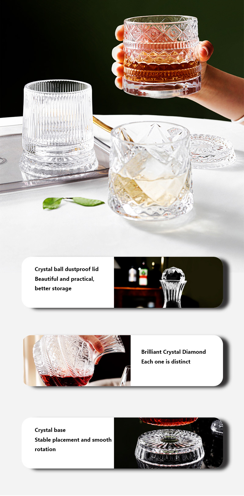 DEOUNY European Star Diamond R - Glass Decanter Whiskey reseña y precio