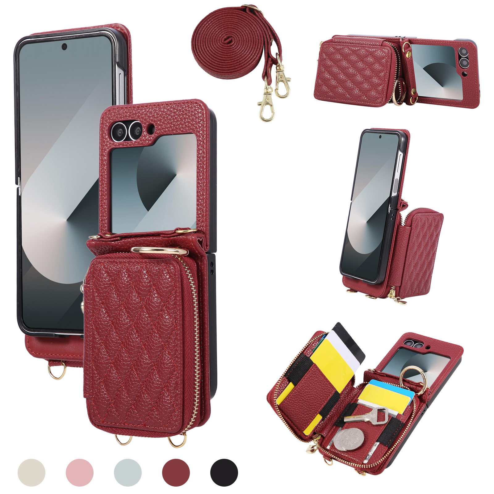Crossbody Zipper Cards Solt Wa - Leather Card Wallet reseña y precio