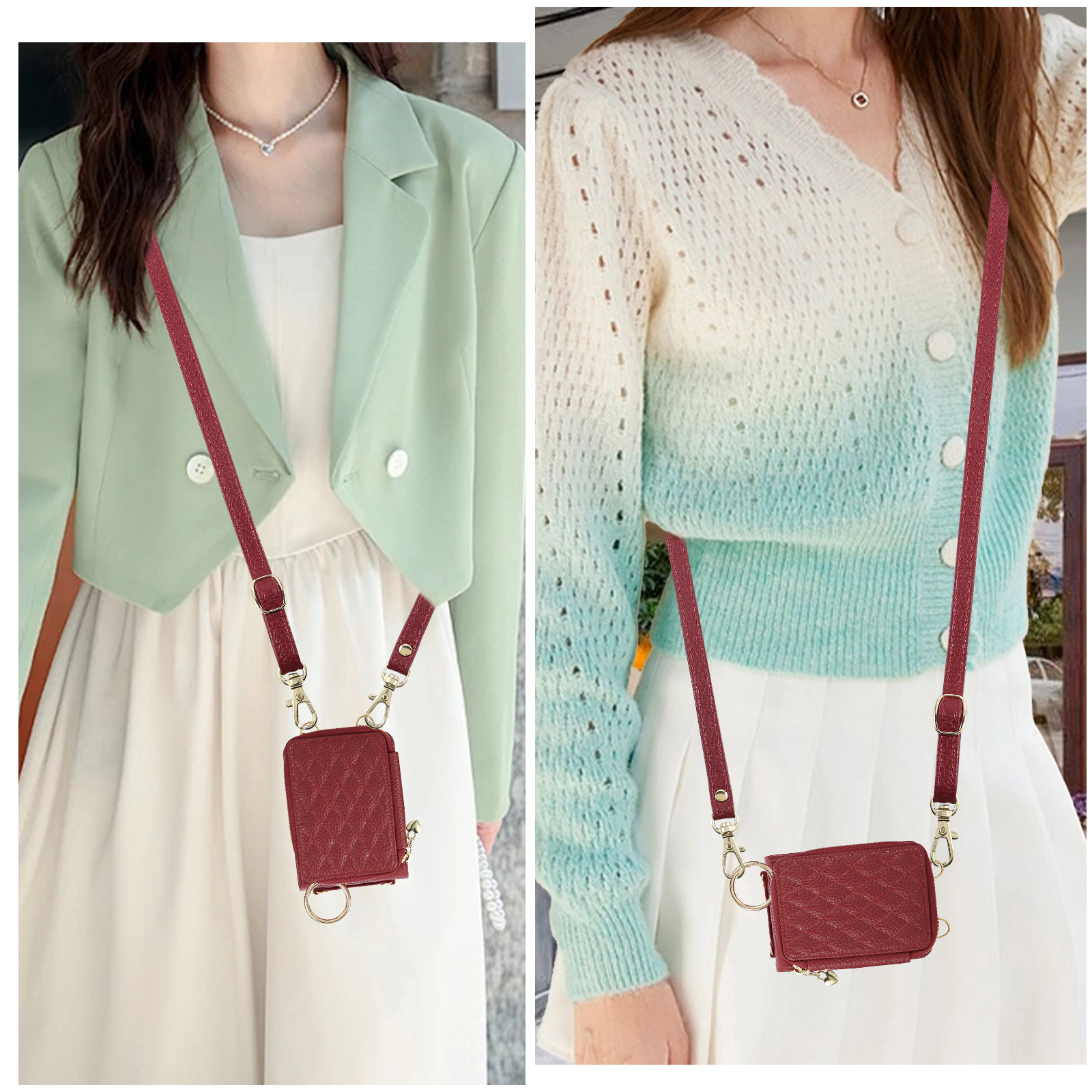 Crossbody Zipper Cards Solt Wa - Leather Card Wallet reseña y precio