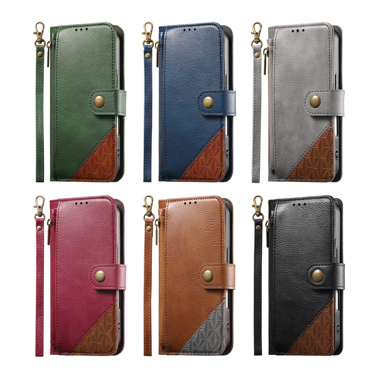 PU Leather Zipper Wrist Strap  - Leather Card Wallet reseña y precio
