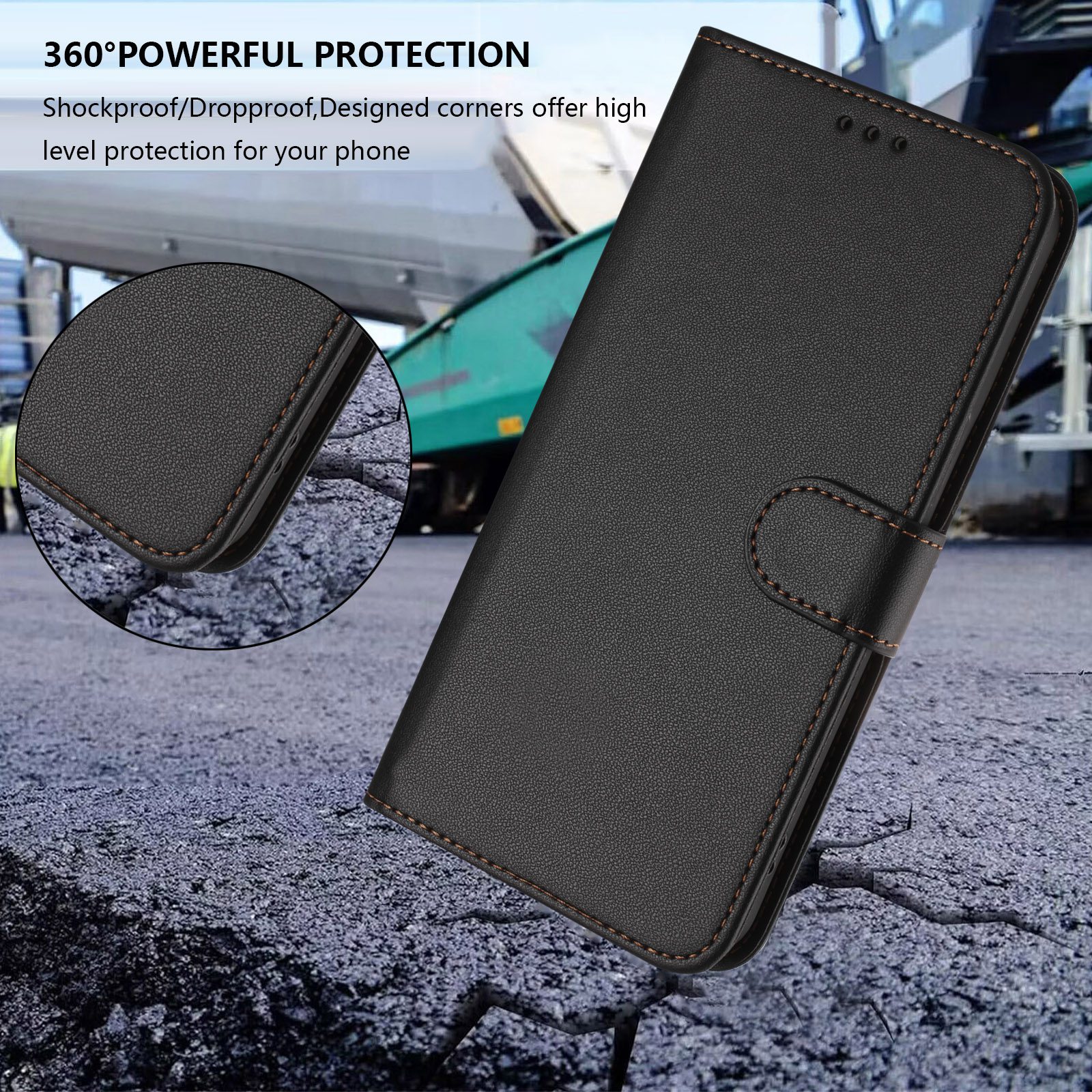 Solid Color PU Leather Lanyard - Leather Card Wallet reseña y precio