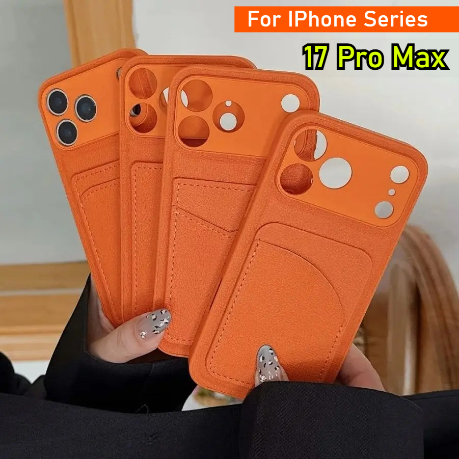 Leather Orange Color Card Hold - Leather Card Wallet reseña y precio