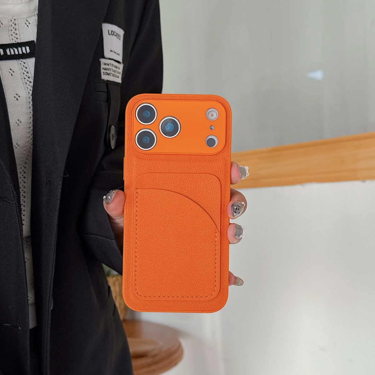 Leather Orange Color Card Hold - Leather Card Wallet reseña y precio
