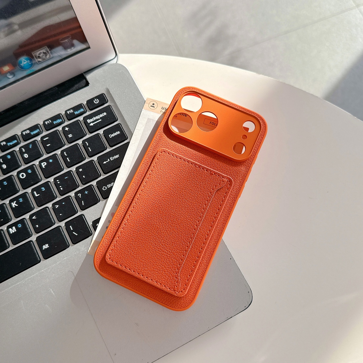 Leather Orange Color Card Hold - Leather Card Wallet reseña y precio