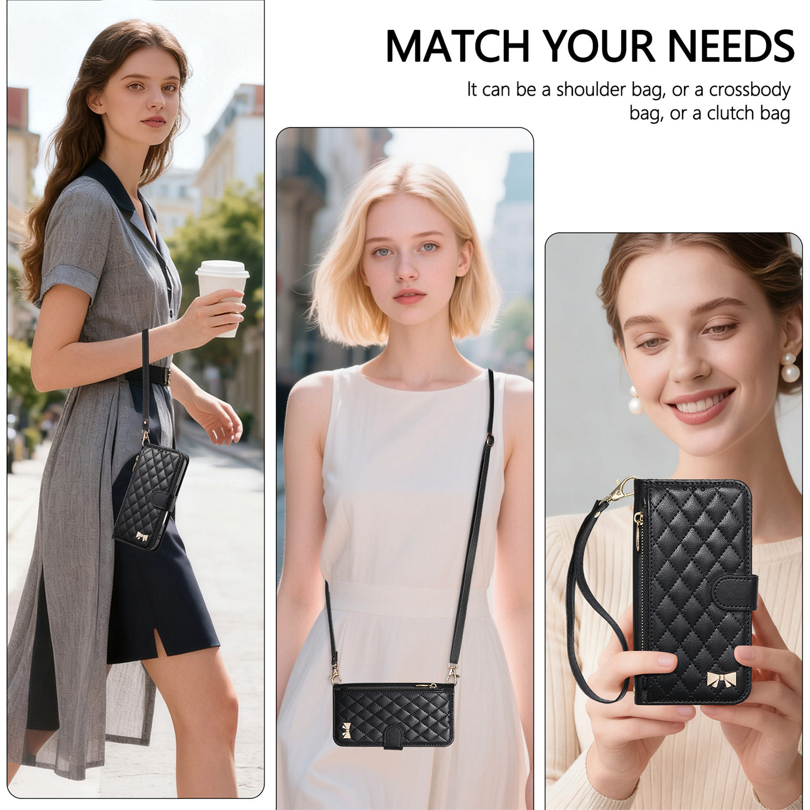 PU Leather Zipper Crossbody Fl - Leather Card Wallet reseña y precio